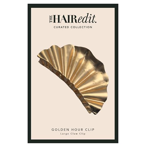 The Hair Edit Golden Hour Gold Claw Clip for Women - Elegant, Strong Non-Slip Hair Accessory