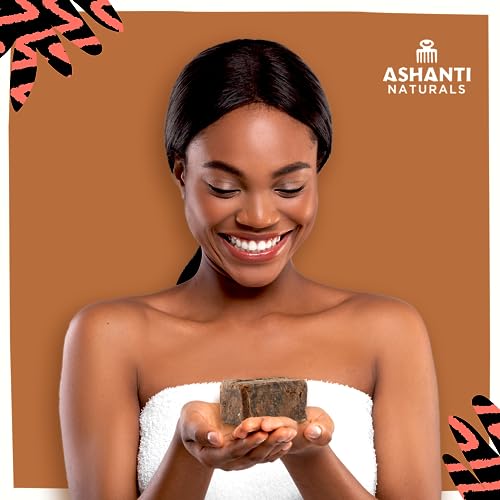 Ashanti Naturals African Black Soap Bar - Nourishing 8oz Acne Soap with Shea Butter & Coconut Oil