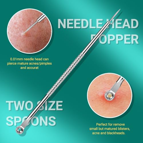 6-Piece Pimple Popper Tool Kit - Blackhead Remover & Extractor Set
