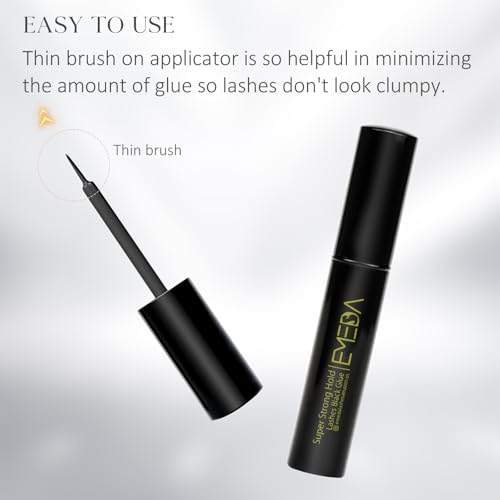 EMEDA Strong Hold Lash Glue Black 2pcs — Hypoallergenic Waterproof Eyelash Adhesive, Fast Drying