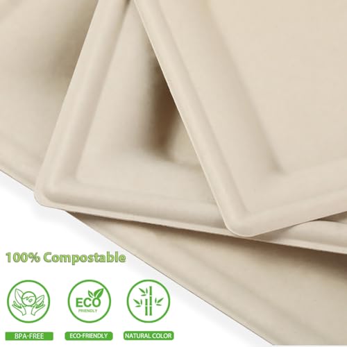 Eco-Friendly 6-Inch Disposable Paper Plates - 60 Pack, Biodegradable & Waterproof