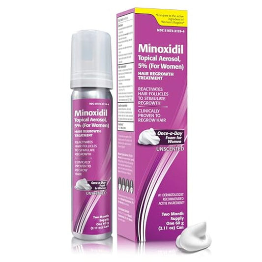 Minoxidil for Women, 2.11 Oz (2 Months Supply) Clinically Proven to Regrow Hair, Topical Aerosol Foam 5%, Hair Thinning Treatment