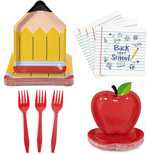 Back to School Dinnerware Set - 100 Pcs Graduation Plates & Napkins