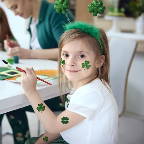 Skedimu 40Pcs Glitter Shamrock Temporary Tattoos - St. Patrick's Day Irish Party Favors