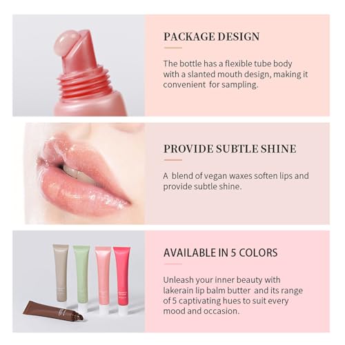 5-Piece Tinted Lip Butter Balm Set - Hydrating Flavored Lip Care
