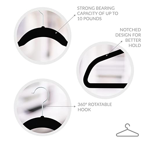 Simplify Extra Wide Velvet Hangers 6 Pack - Non-Slip, Heavy Duty