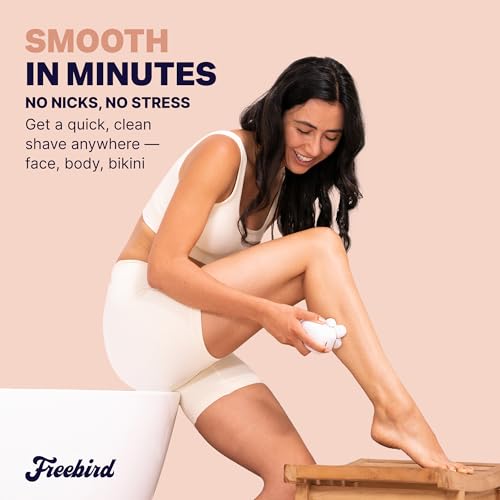 Freebird FlexSeries Electric Razor for Women - Silk Smooth Legs, Body Hair, & Pubic Shaver - for Private Area, Sensitive Skin, Bikini Trimmer (Shaver Kit + Replacement Blade)