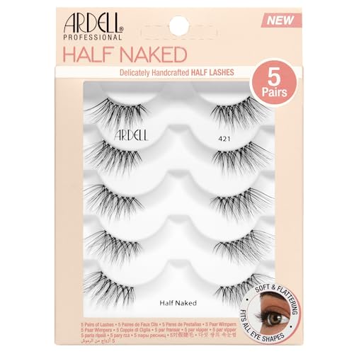Ardell Naked Half Lashes 421 - 5 Pair Value Pack for Cat-Eye Lift