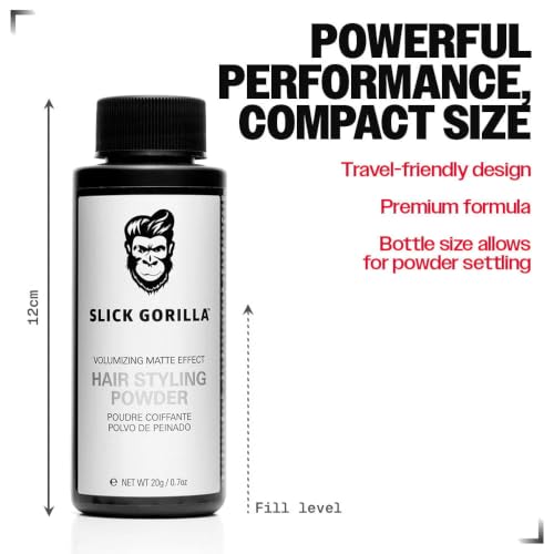 Slick Gorilla Hair Styling Powder - Matte Texture & Volume 0.70 oz (20g)