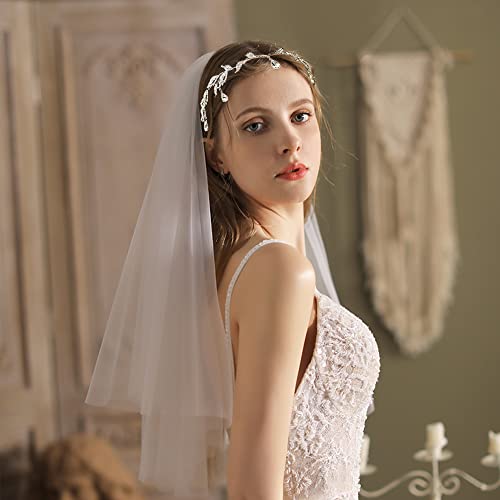 Elegant Rhinestone Leaf Tiara Headband for Bride, Bridesmaid, Crown - Crystal Pendant Wedding Hair Accessory