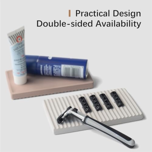NICITY Beige Diatomite Razor & Soap Holder - Water Absorption Fast Dry Bathroom Accessory