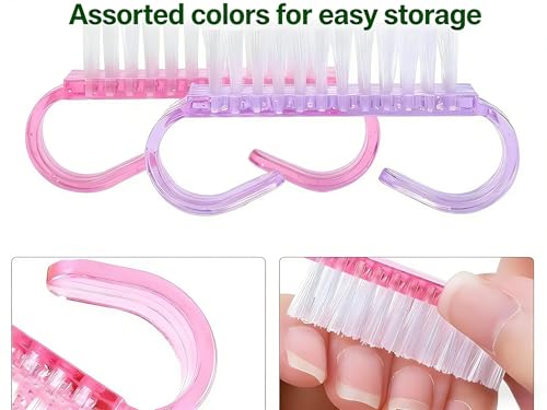 24-Pack Nail Brushes with Handle Grip for Effective Cleaning