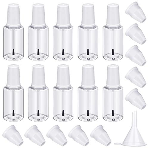 Irenare 20ml Refillable Nail Polish Bottles with Brush & Marble Insert, Pack of 10