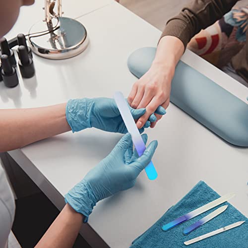 Glass Nail File Set with Cuticle Pusher - 4 Pcs Manicure & Pedicure Buffers for Nails