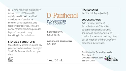 75% D-Panthenol Solution – Provitamin B5 for Skin & Hair Care