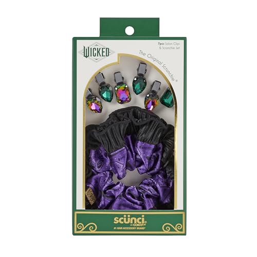 Scünci Wicked Elphaba 7-Piece Scrunchie & Salon Clip Set