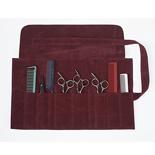 Microfiber Hairdressing Scissor Pouch - 10 Pocket Roll-Up Bag
