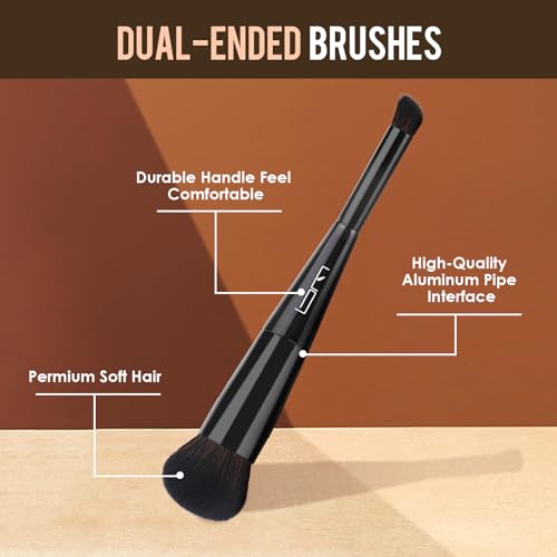 Brush Master 3-Piece Makeup Brush and Sponge Set for Flawless Application