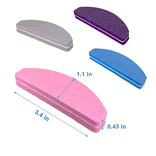 GigaGround 80 Pcs Multicolor Nail Buffers Double Sided 100/180 Grit Portable & Washable
