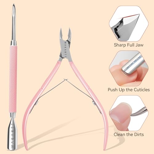 Makartt Cuticle Remover Kit - Trimmer, Pusher & Oil Set