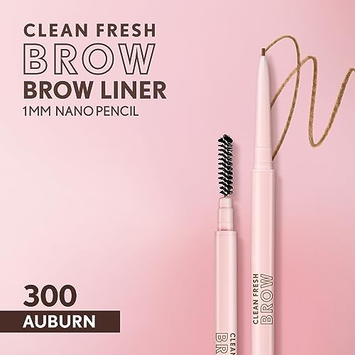 Covergirl Clean Fresh Brow Nano Pencil, Auburn 300, Pack of 2 - Vegan, Waterproof, Ultra-Precise Tip