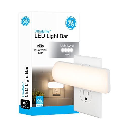 GE UltraBrite LED Night Light - Adjustable 50-200 Lumen Plug-In Light