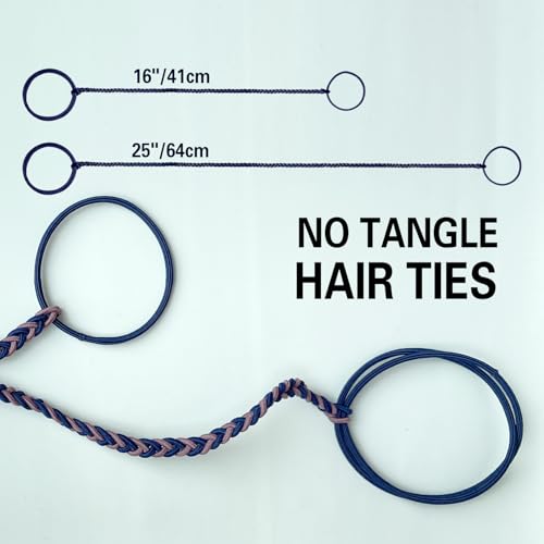 Colorful SISYOUP 3 Pack 25" Elastic Braided Spiral Ponytail Holders - No Damage for Long Thick Curly Hair