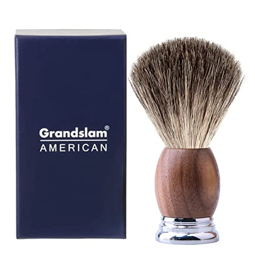 Grandslam Pure Badger Hair Shaving Brush with Ergonomic Wood Handle