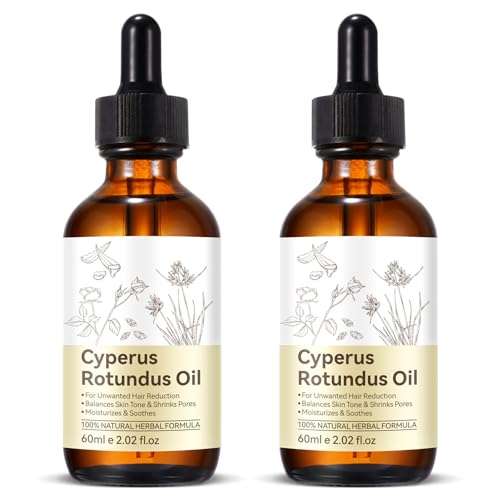 Cyperus Rotundus Oil for Hair Growth Reduction, 2 Pack Natural Body Oil