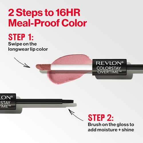 Revlon ColorStay Overtime Liquid Lipstick, 350 Bare Maximum - Long Lasting & Moisturizing
