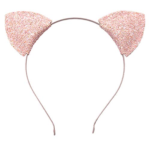 Lirila Glitter Cat Ear Headbands Set of 6 - Cosplay, Party & Daily Wear for Women and Kids