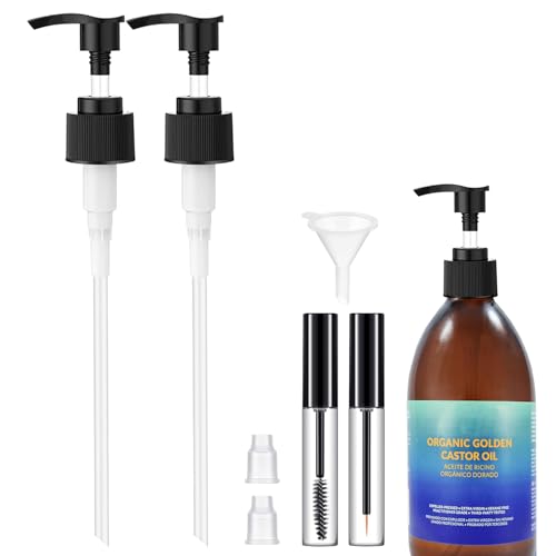 2 Pack Precision Pump Dispenser for Castor Oil & Liquids
