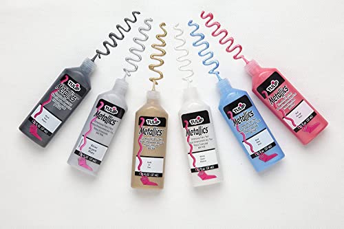Tulip Metallic Puff Paint 6-Pack - Nontoxic, Waterproof Craft Paint for Fabric