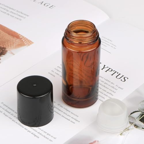 Refillable 30ml Brown Glass Essential Oil Roller Bottles - Set of 2