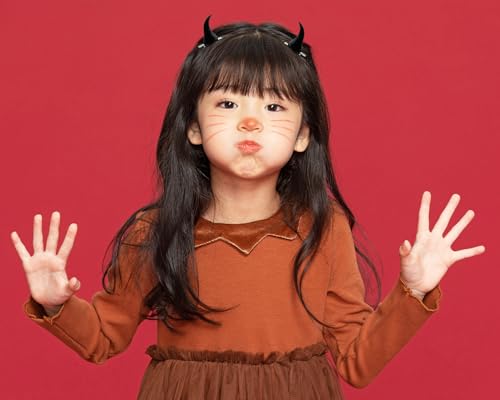 Evil Horn Hair Clips - 4pcs Black Demon Barrettes for Halloween