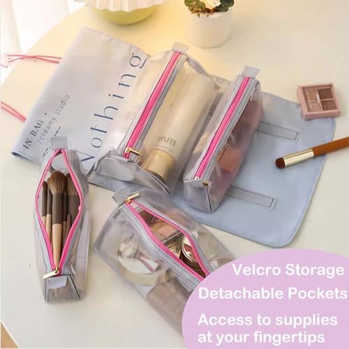 BunnyCare Large Travel Makeup Bag with 4 Detachable Organizer Pockets