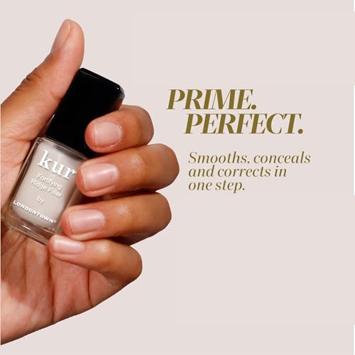 LONDONTOWN kur Nail Ridge Filler - Smoother - Strengthener - Filler for Damaged Uneven Nails - Fortifying, Self Leveling Base, Vegan, Cruelty Free, Paraben Free, 0.4 fl oz