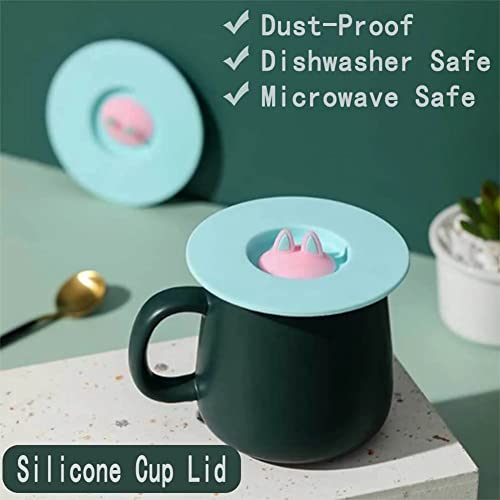 6 Pcs Cat Ear Silicone Cup Lids | Reusable & Leak-Resistant Covers