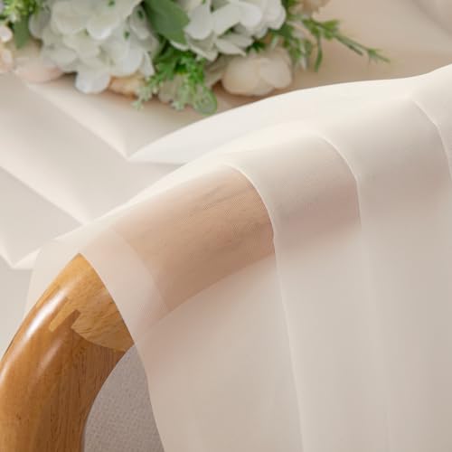 Owenie Sheer Curtains 72" Long - 2 Panel Light Filtering Drapes