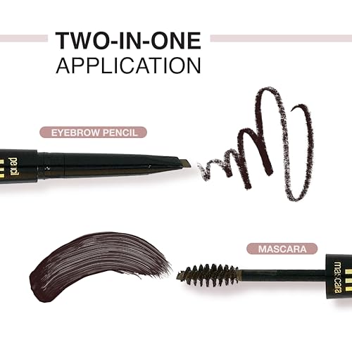 EBIN NEW YORK Dual Eyebrow Pencil & Mascara - Water-Resistant, Vegan