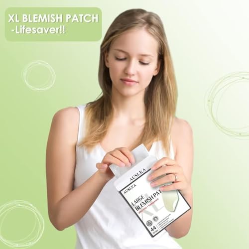 Large Hydrocolloid Blemish Patches - 44 Strips for Acne Care