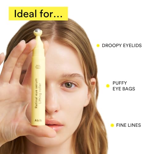 Abib Retinal Eye Serum with Lifting Roller – Anti-Aging Under Eye Treatment, Dark Circles & Puffiness, Travel Size 15ml