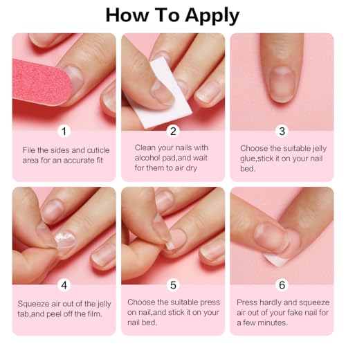 CurvLife 50 Sheets High Polymer Jelly Glue for Press-On Nails