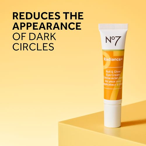 No7 Radiance+ Roll & Glow Eye Cream - Brightening Caffeine & Vitamin C, 15ml