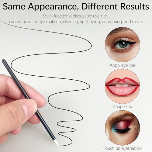 100 Disposable Eyeliner Brushes - Soft Fiber Makeup Applicators