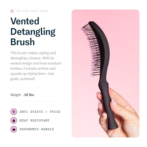 GIMME Vented Detangling Brush for Fine Hair - Quick-Dry & Heat-Resistant