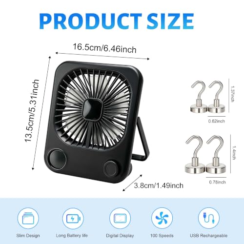 5000mAh Portable Travel Fan with Magnetic Mounting System