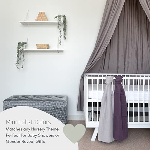 MOZAH Organic Muslin Swaddle Blankets - 100% Cotton, 2 Pack