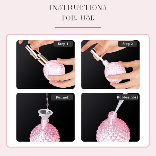 2pcs Vintage Pink Glass Perfume Bottles, 100ml Refillable Atomizer Set