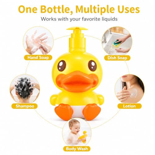 Cute Duck Soap Dispenser for Kids - Fun Bathroom Accessory